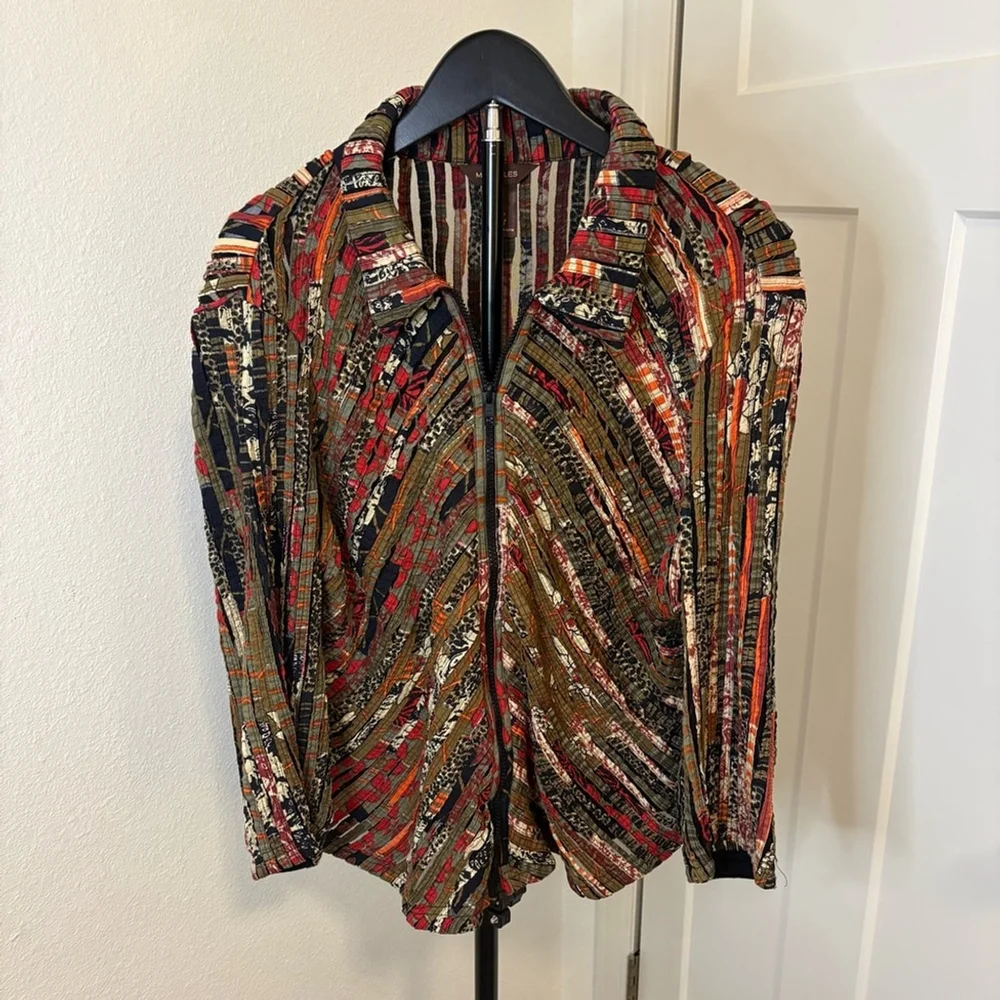 Multiples Multicolor Patchwork Jacket Boho Festive Women’s Size Large - Picture 2 of 8